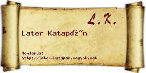 Later Katapán névjegykártya